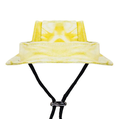 Dog And Cat Sun Hat Anti-strangle Hat Anti-fall Exposed Ears Adjustable Rope Buckle Bucket Hat Pet Supplies Colorful Large Size