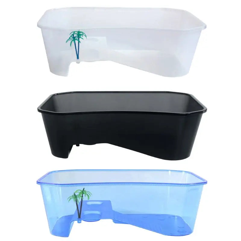 Aquarium for Tank Breeding Box with Basking Platform Habitat Tortoise Feeding Box for Turtle Vivari