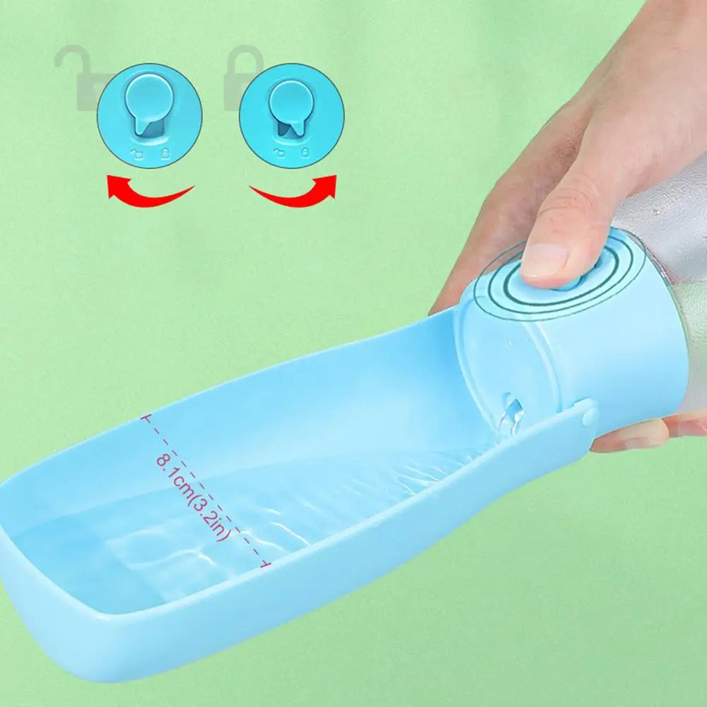 Dog Travel Water Bottle Puppy Water Bowl with Food Container Water Dispenser Foldable Pet Water Bottle Dog Water Bowl Portable