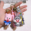 Cartoon Bugs Bunny Doll Keychain Cute Tweety Bird Daffy Duck Porky Pig Key Rings Pendant Accessories for Kids Birthday Gifts