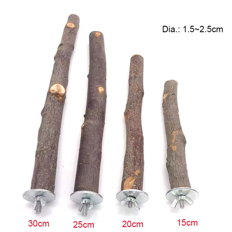 Natural Wood Pet Parrot Raw Wood Fork Tree Branch Stand Rack Squirrel Bird Hamster Branch Perches Chew Bite Toys Stick Supplies