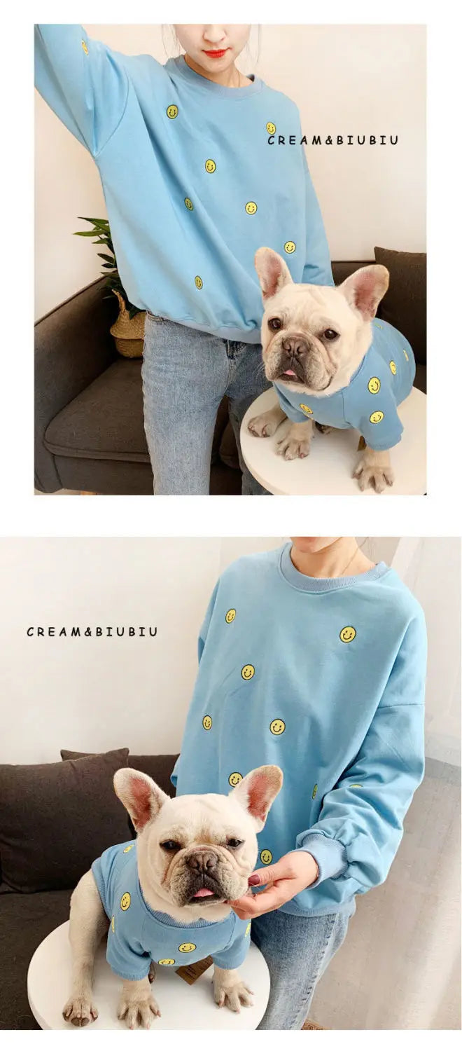 Dog Hoodie Dog Costume Pet Clothes Dog Clothes for Parent-child Wear Spring and Autumn Parent-child Wear Keep Warm Embroidery