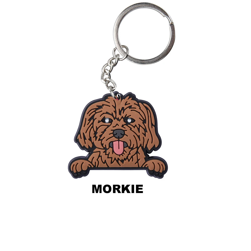 Cartoon Cool Dogs Keychains Bulldog English Springerspaniel Keyrings Maltese Greyhound Key Chains Husky Keeshond Key Rings Gifts