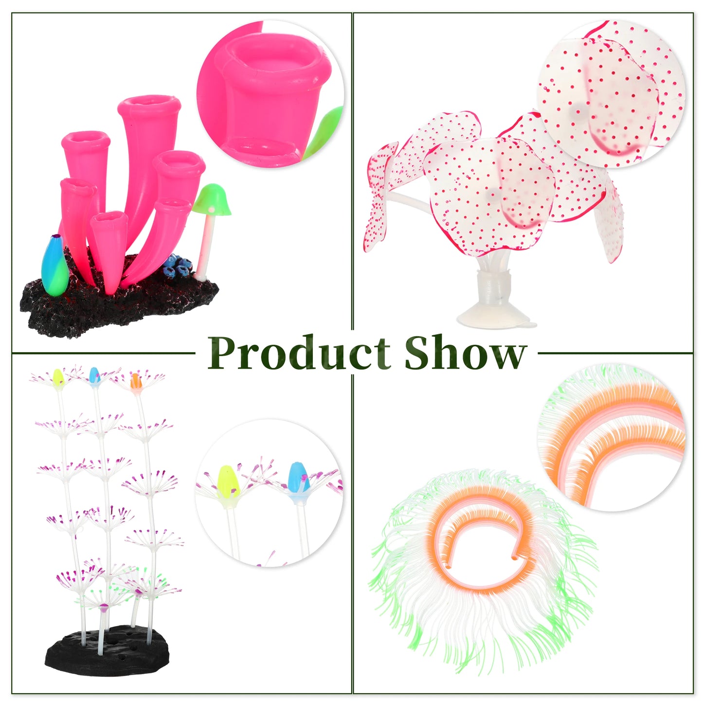 UXCELL Aquarium Simulation Undersea Water Plants Silicone Glowing Ornaments Decorations Fluorescence Fish Tank Coral Decor