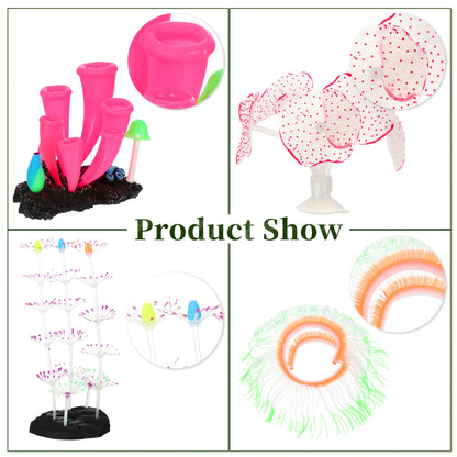 UXCELL Aquarium Simulation Undersea Water Plants Silicone Glowing Ornaments Decorations Fluorescence Fish Tank Coral Decor
