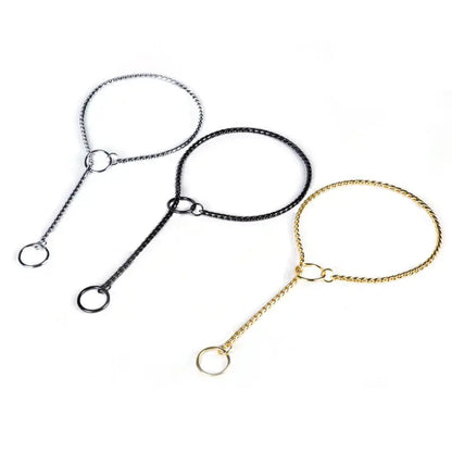 Copper Snake P Chain Dog Collar Small Puppy Large Dog Collar Necklace Choker Pet Training Supplies Slip Collar Gold Sliver Black