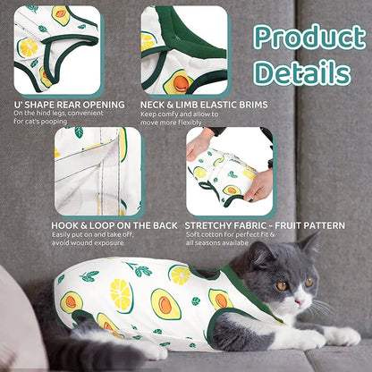 Cat Recovery Suit Kitten Suit E-Collar Alternative for Cats Puppies Small Dogs Abdominal Skin Anti Licking Pajamas Pet Clothing