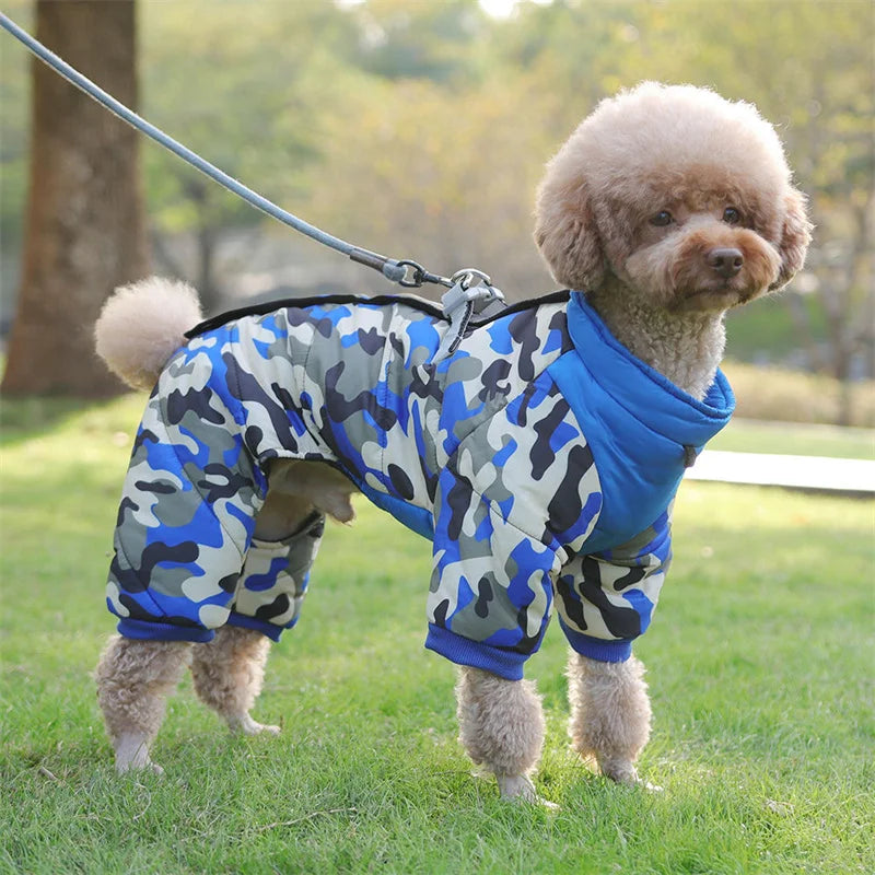 Camouflage Dog Jumpsuit Overalls for Small Medium Dogs Winter Padded Pet Rompers Waterproof Chihuahua Poodle mascotas Clothes