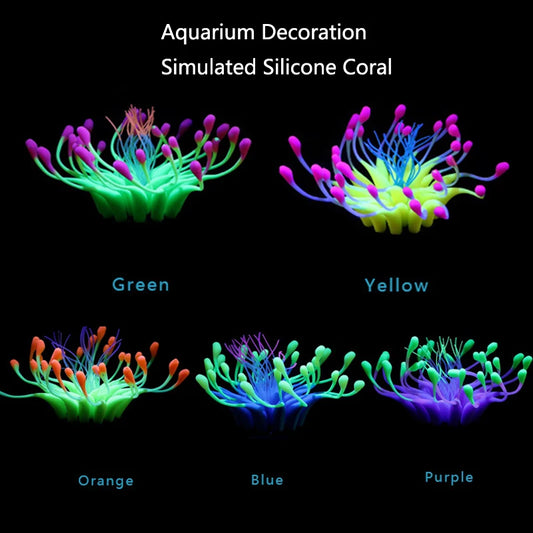 Artificial Underwater SiliconeCoral Aquarium Fish Tank Simulation Decoration Aquarium Backgrounds Plants Water Flower Beautiful