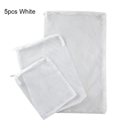 5Pcs Black/White Filter Mesh Bag Aquarium Pond For Bio Ball Carbon Media Ammonia Fish Tank Isolation Bag Accessories