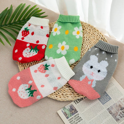 Luxury Designer Clothes for Dogs Cartoon Animal High Collar Winter Chihuahua Clothing Pet Keep Warm Winter Christmas Cat Sweater