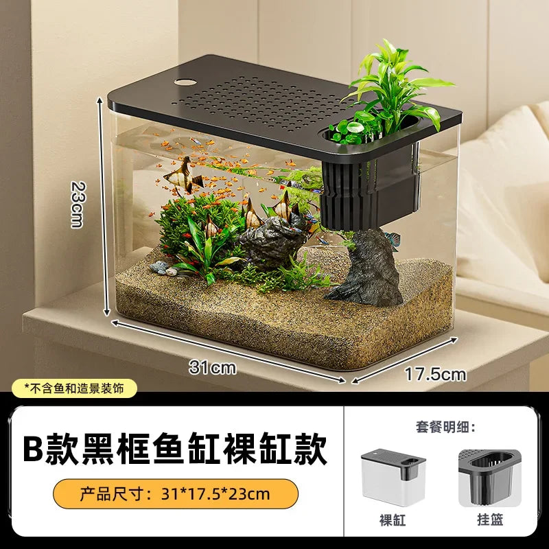 Large Transparent Turtle Tank with Basking Platform High Definition PET+ABS Plastic Anti Drop Aquarium Fish Tank Reptiles Box