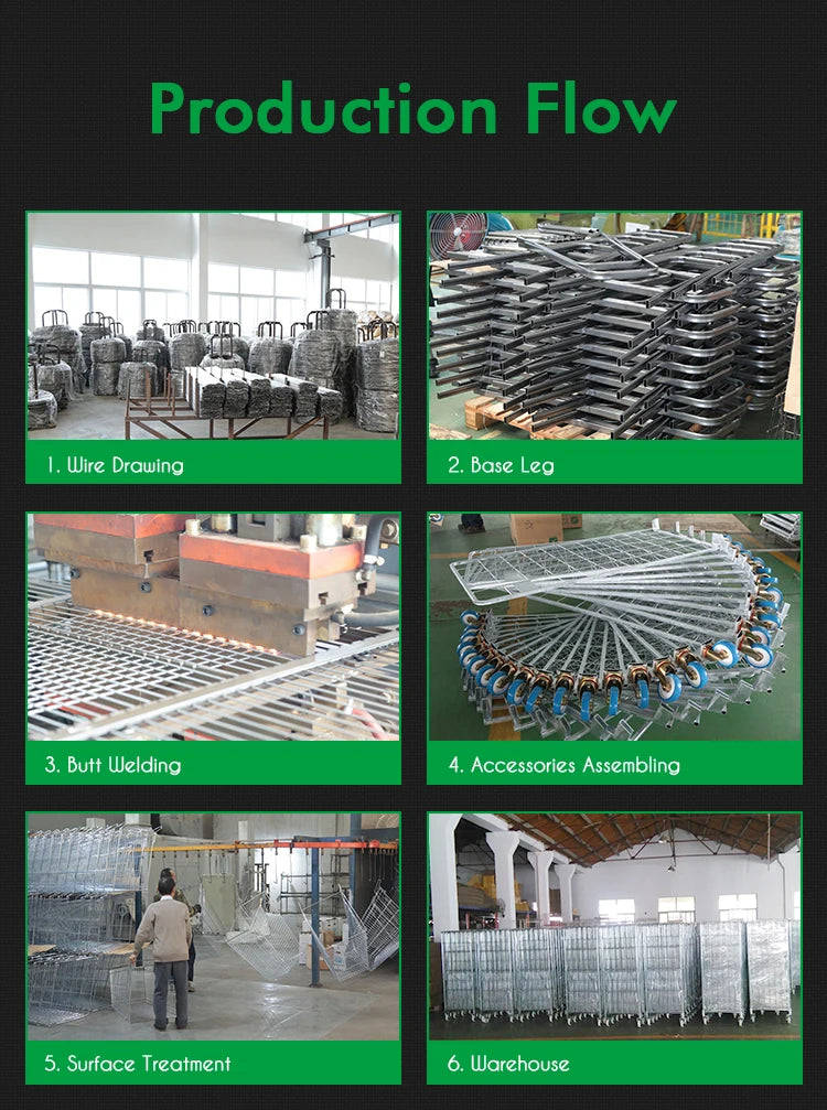 Portable Storage Cage Foldable Logistics Roll Container Warehouse Security Stackable Nestable Wire Mesh Roll Cage