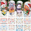 12pcs Cute Penguin Winter Nail Stickers Birds Bear Cat Cartoon Animal Snowflake Sliders Water Decals Decoration Xmas Tips Foils