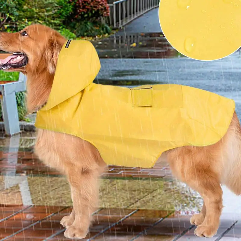 Pet Dog Rainwear Raincoat Dogs Pet Hooded Waterproof Jacket Clothes Rain Poncho  Pet Clothes Jumpsuit Water Resistant Clothes
