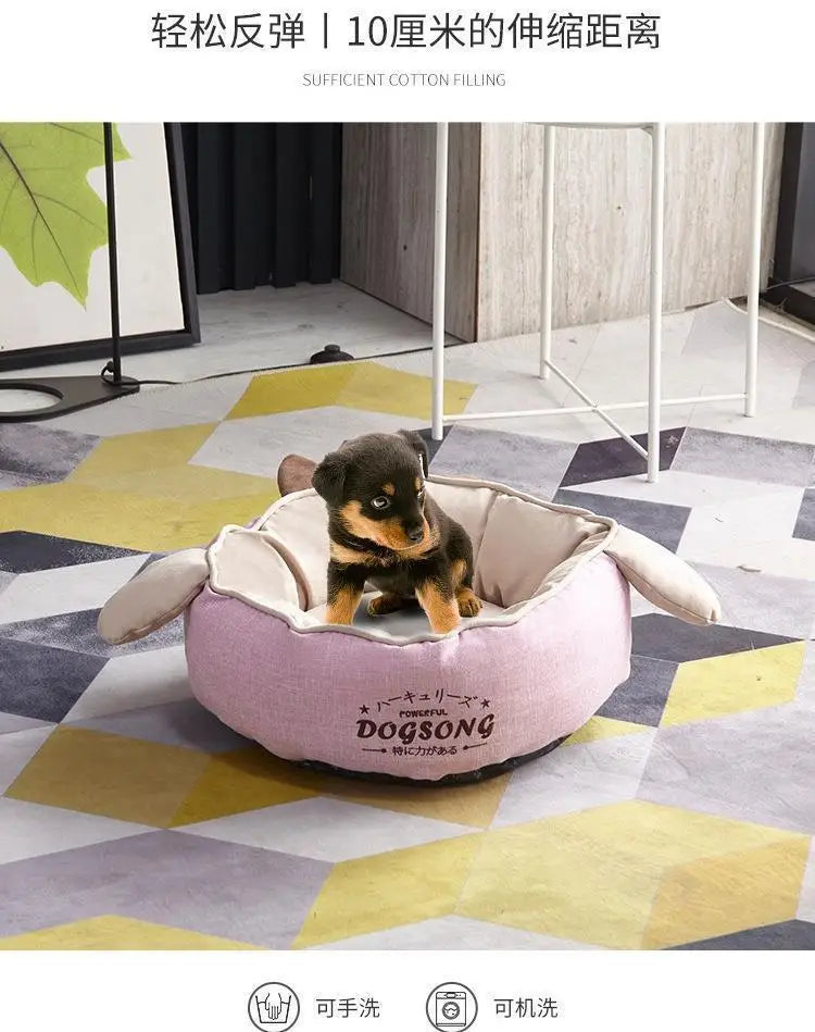 nk0 rabbit ear kennel keeps warm in winter removable and washable teddy cat litter pet dog supplies thermal supplies pet litter
