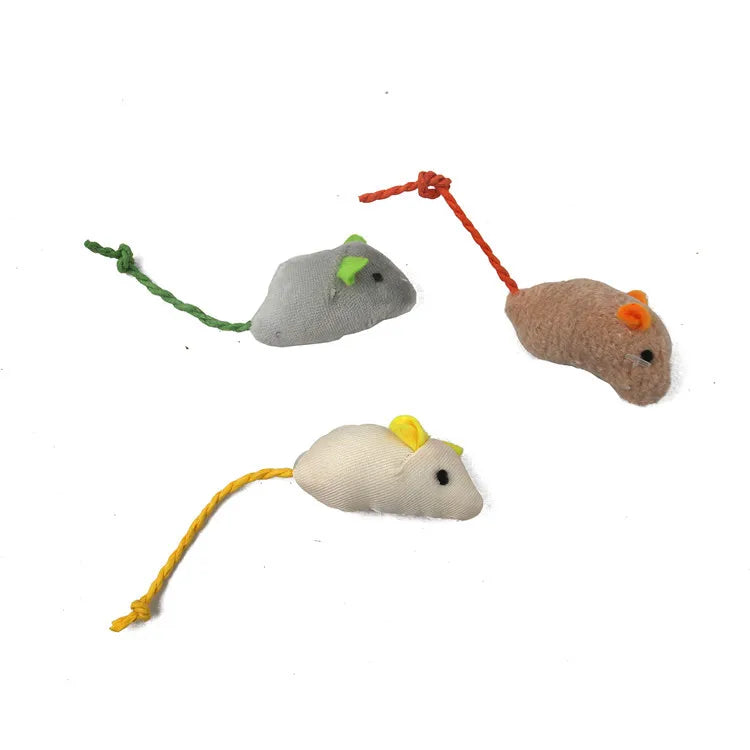 Pet Toy Mice Cats Catnip Toys Interactive Fun Plush Mouse Cat Toy For Kitten Colorful Cute Plush False Mouse Pet Cat Accessories
