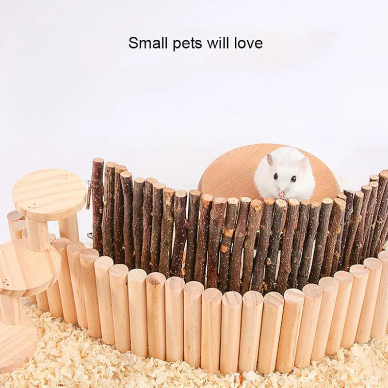 Smooth Wooden Hamster Ladder Climbing Ropeway Hamster Toy Pet Training Round Boardwalk Parrot Boardwalk Parrot Toy Bird Supplies