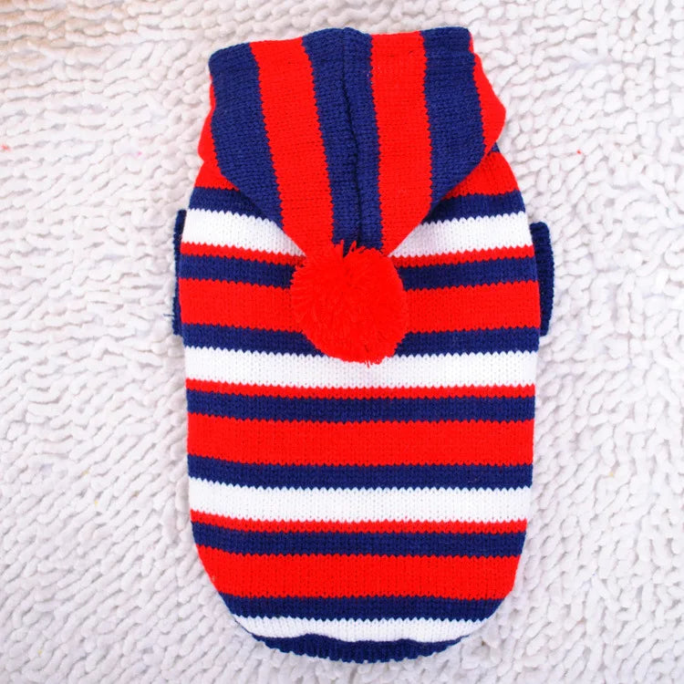 Luxury Designer Warm Winter Clothes for Pets Wool Knitting Floral New Year York Dog Sweaters Sphinx Cat Christmas Puppy Clothing