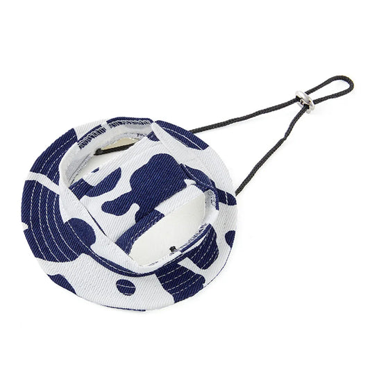 Casual Dog Hat Round Dog Cap with Ear Holes for Puppy Pet Grooming Dress Up Hat Summer Dog Canvas Sun Cap Bonnet Visor for Pug