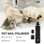 Dog Nail Trimmer 2 Speeds Electric Pet Nail Cutting Quiet Rechargeable Large Nail Grooming Kit Puppy Kitten Claw Cutter