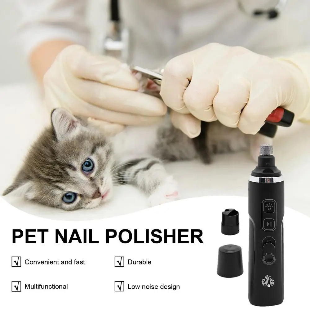 Dog Nail Trimmer 2 Speeds Electric Pet Nail Cutting Quiet Rechargeable Large Nail Grooming Kit Puppy Kitten Claw Cutter