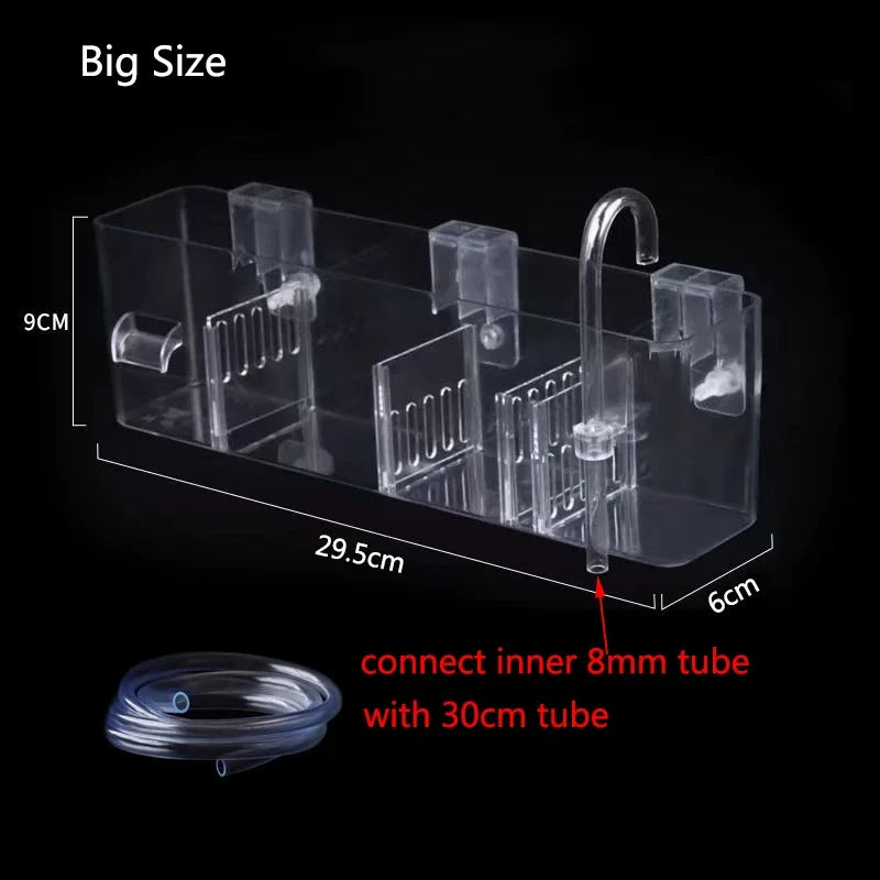 3in1 Fish Tank External Filter Box Plastic Filter Dry and Wet Separation Small Silent External Suspend Aquarium Drip Overflow