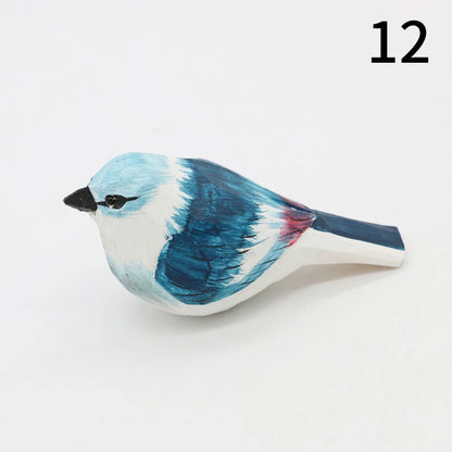 Wooden Bird Figurine Ornaments Handmade Carving Animals Miniature Crafts Art Decor Home Desktop Decoration Children Gifts
