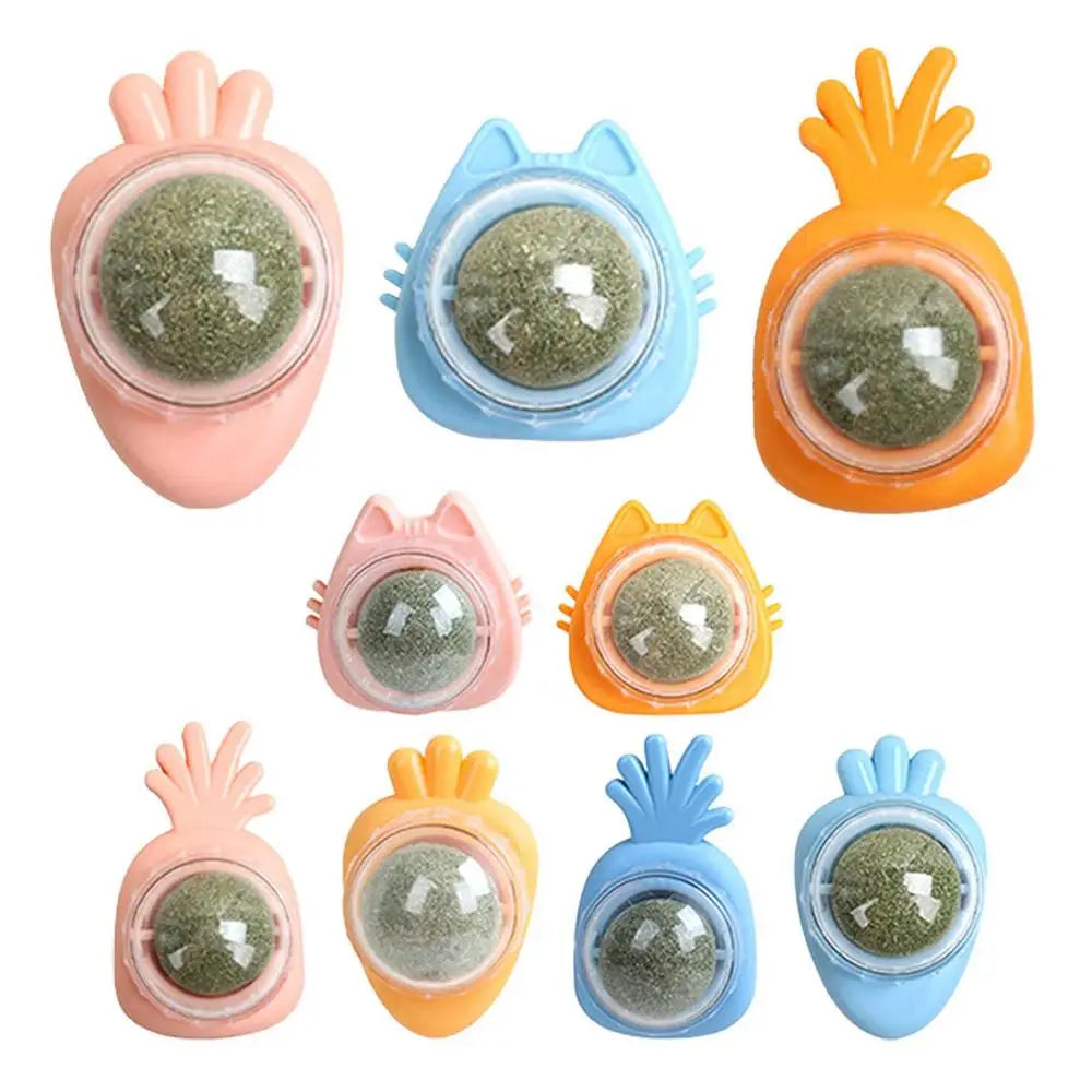 Catnip Wall Spin Ball Catnip Ball Toy Edible Cat Catnip Toys Promotes Digestion Enhances Appetite Wall Cat Lick Ball for Cat