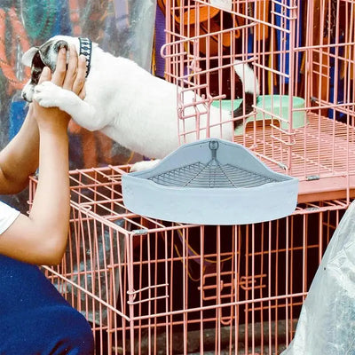 Bunny Corner Toilet Box Corner Bunny Cage Litter Box Triangular Design Potty Accessory For Chinchilla Hedgehog Ferret Hamster