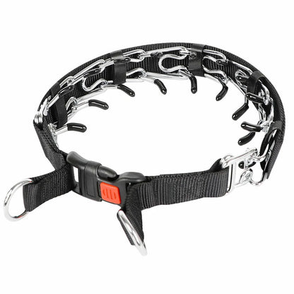 Pet Prong Collar for Dogs Adjustable Dog Choke Pinch Training Collar with Rubber Tips & Nylon Cover for Small Medium Large Dogs
