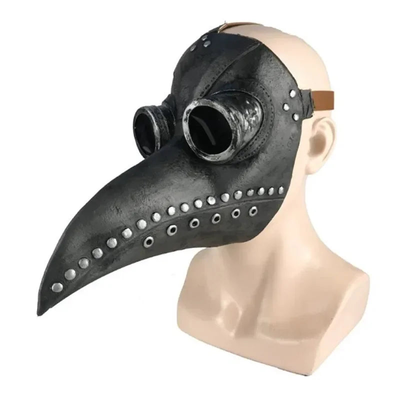 Plague Doctor Mask Cloak Dress Up Costume Halloween Trendy Spooky Play Leather Bird Beak Mask Cospaly Steampunk Photography Prop