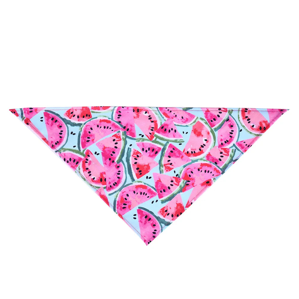 Cartoon Food Print Triangle Dog Collar Bandana Polyester Fade Resistant Pet Accessories Neck Scarf Small Dog Pet Supplies New