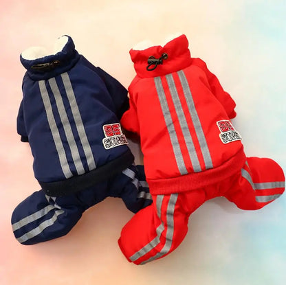 Thicken Warm Dog Jumpsuit Turtleneck Autumn Winter Dog Coat Reflective Sherpa Fleece Dog Clothes for Small Medium Dogs