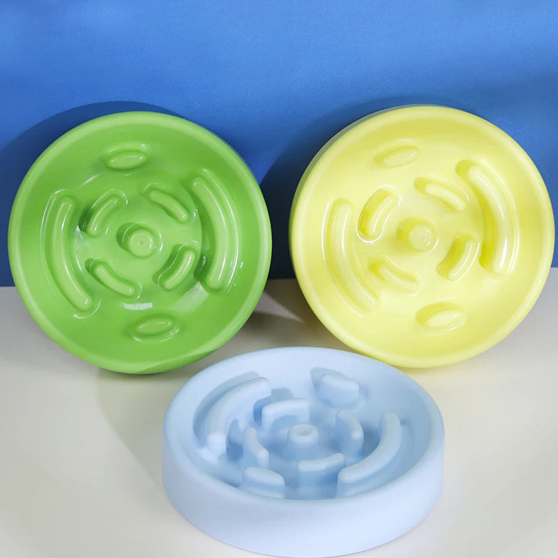 Plastic Dog Cat Slow Food Bowls Non-slip Food Storage Container Pet Feeding Dog Food Bowl Water Bottle For Pets Bowl Feeder Dish