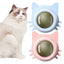 Catnip Wall Toys Rotatable Catnip Lickable Ball Cat Toys Kitten Chew Toys Teeth Cleaning Cat Bite Toy for Indoor Cats