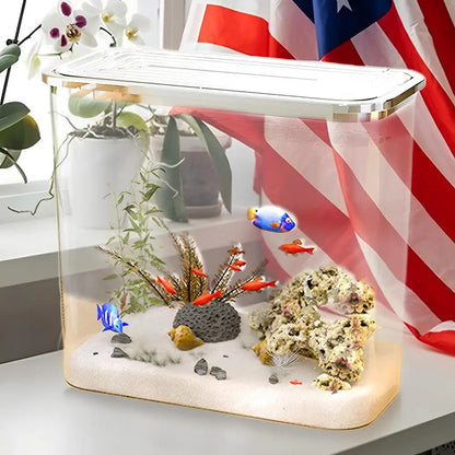 Small Aquarium Small Betta Aquarium Desktop Fish Tank Landscape Turtl Tank Fish Aquarium Tank Decorative Betta Tank For Home