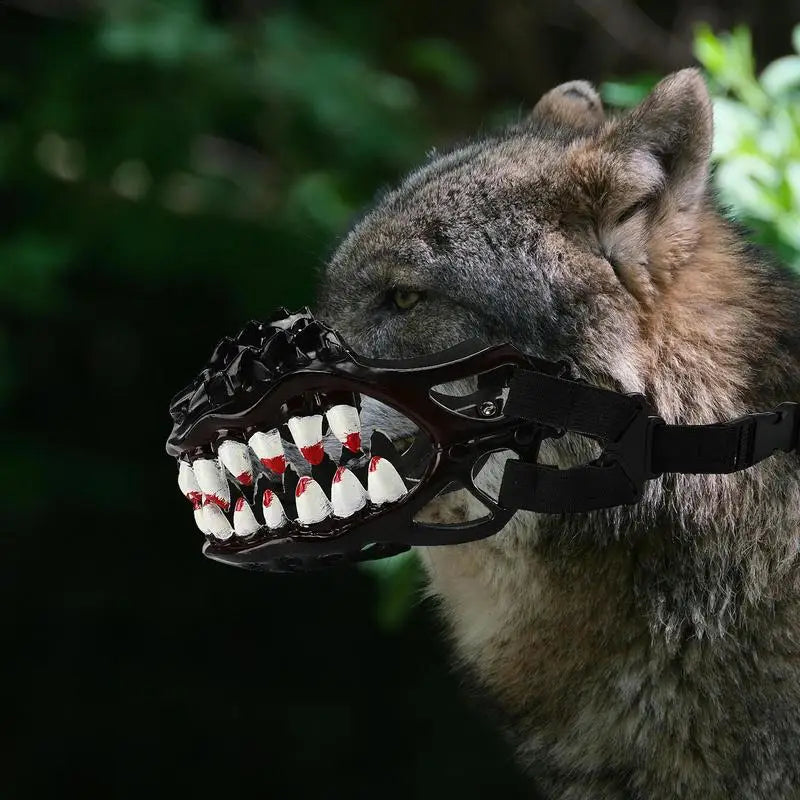 Halloween Dog Muzzle With Teeth Creepy Dog Costume With Large Teeth Spooky Prop Halloween Dog Costume Hilarious Dog Muzzle