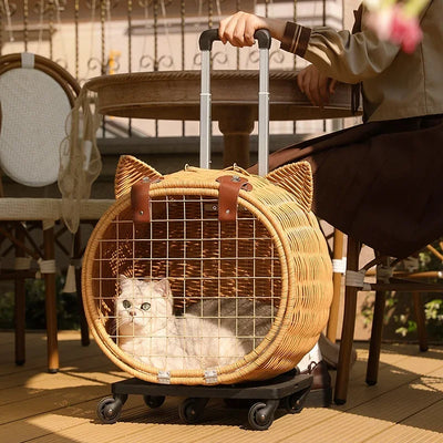 Pet Rolling Carrier, Dog Backpack with Wheels,Cats,Puppies Travel Bag with Wheels,Dog Trolley