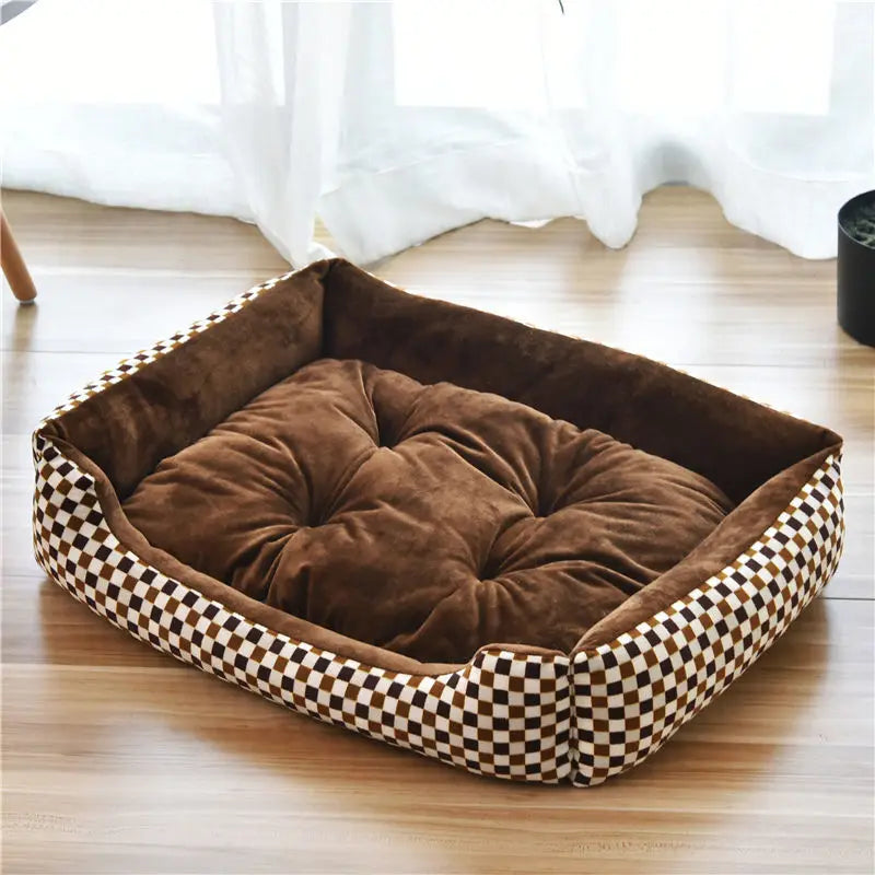 Cotton Striped Dog Cat Bed Mat - Breathable & Washable