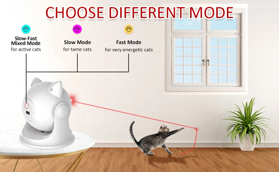 Automatic Cat Laser Toy Rechargeable Motion Random Activated Interactive Cat Toys for Indoor Cats/Dog/Kittne Slow and Fast Mode