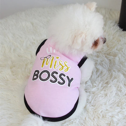 Summer Cotton Puppy Dog Vest Shirt Letter Print Pet Clothes for Small Dogs Chihuahua Pinscher Yorkshire Shirts mascotas Clothing