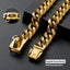 Gold Dog Chain Collar 15mm Stainless Steel Cuban Link Chain Strong Heavy Duty Chew Proof Dog Necklace with Buckle for Dogs