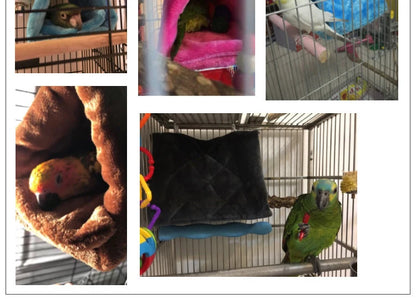 Winter Pet Bird Parrot Cages Warm Plush Hammock Hut Tent Bed Hanging Cave for Sleeping and Hatching Bird Accessories