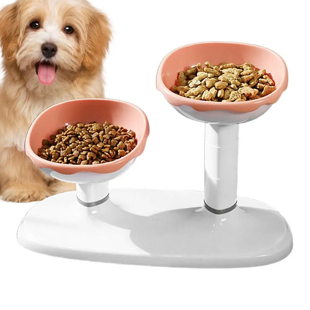 Cat Dishes For Food And Water Height Adjustable Pets Water And Food Bowl Set Large Capacity Cat Food Feeder And Waterer Set For