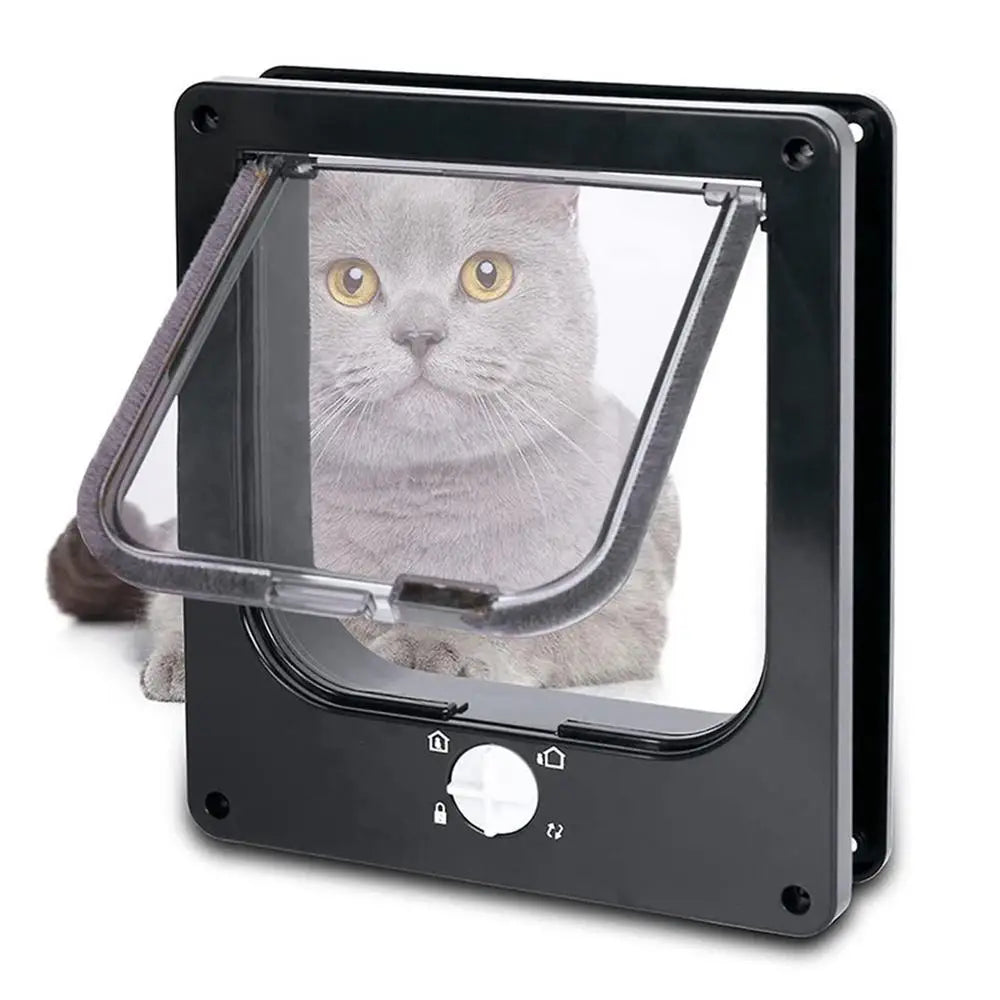 Cat Door with Flap Pet Door, Easy Set-Up, 4 Ways Locking, Weatherproof Safe Cat Doors, Pet Supplies, Window Cabinets