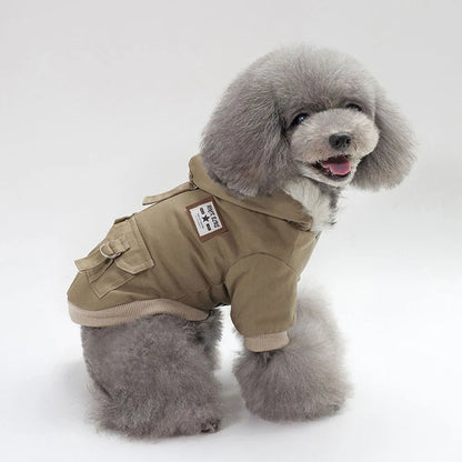 Winter Dog Clothes Warm Puppy Jacket Coat for Small Dogs Cats Chihuahua Yorkie Windproof Hoodies Pet Clothing Military Costume