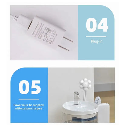 8L Large capacity stainless steel water dispenser with Sensor for dogs cats,Dog water fountain,Dog Cat Pet Water Feeder Bowl
