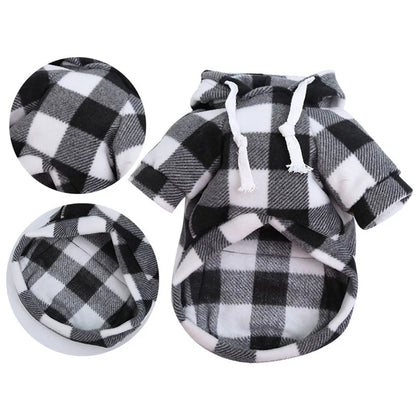 Winter Warm Pet Dog Clothes Plaid Printing Big Dog Coat Outfit for Large Dogs Labrador Hoodies Sweater Gold Retriever Clothing