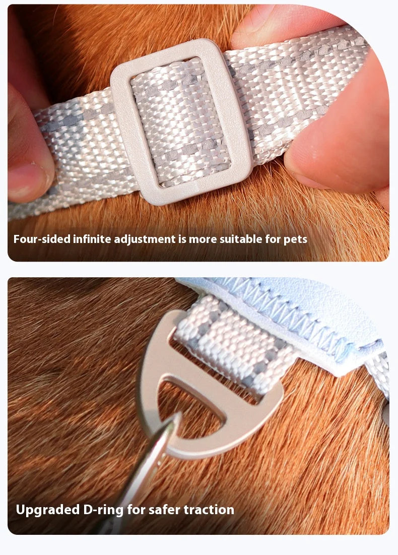 New breathable pet chest harness vest style reflective dog leash pet leash